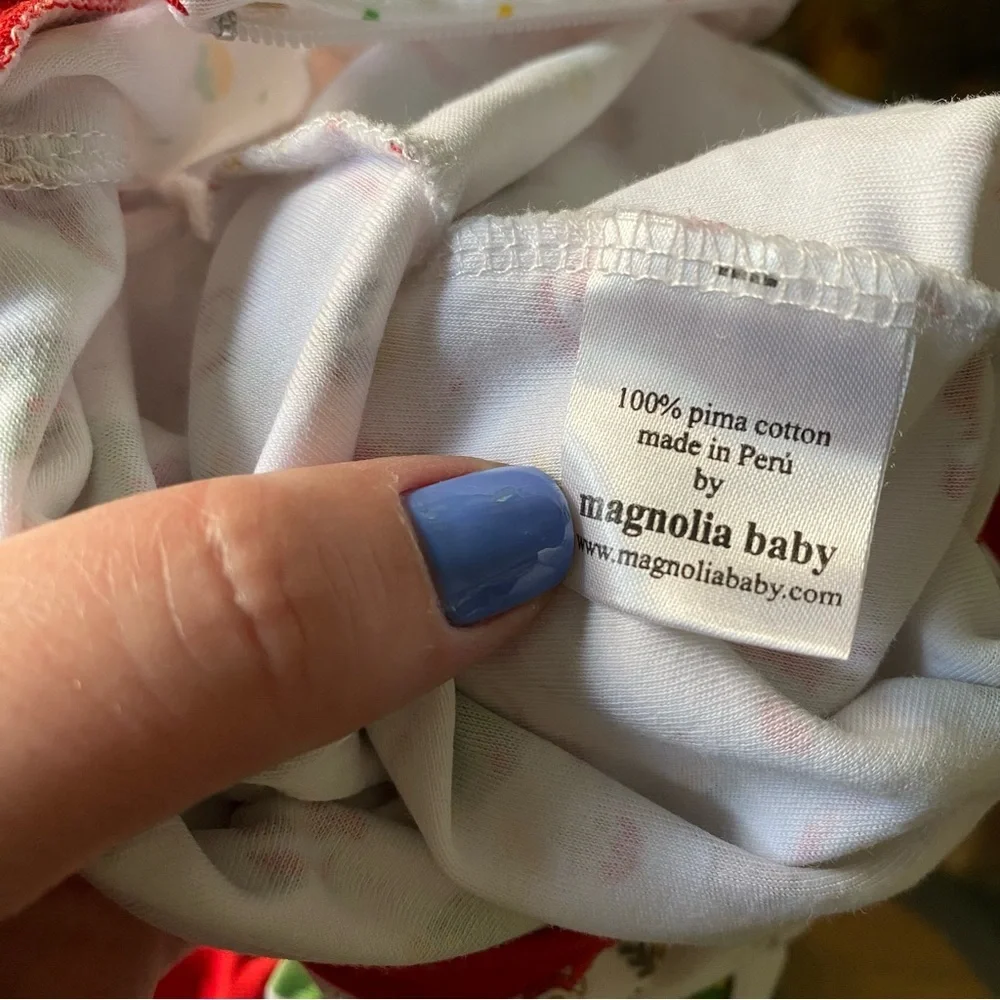 Magnolia Baby Christmas Print Pima Cotton Footie